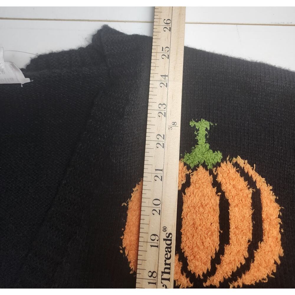 Unique Vintage Sweater Magnolia Place Black One size comfy cozy festive Pumpkin - Picture 11 of 12